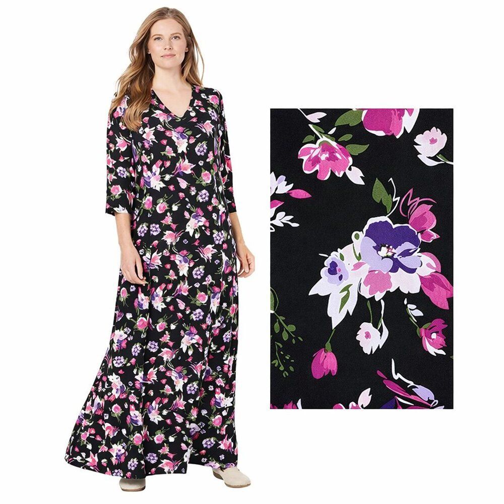 Woman Within Maxi Floral Dress Size 18 18/20 Large LIKE NEW